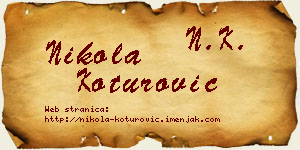 Nikola Koturović vizit kartica